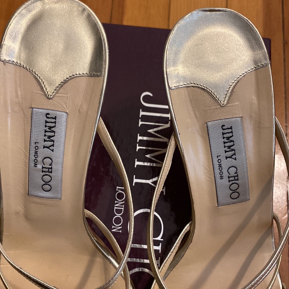 Jimmy Choo gold sandals mule size 40. Size 9 - Picture 3 of 8